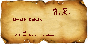 Novák Rabán névjegykártya